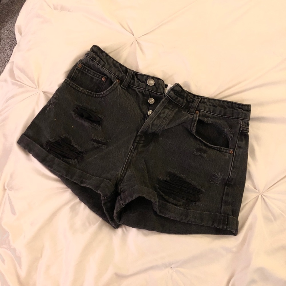 Black Denim Shorts